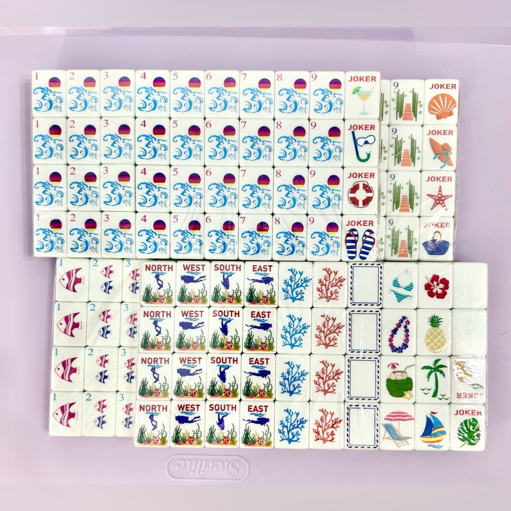 American Mahjong Summer Splash Mahjong Tile Set